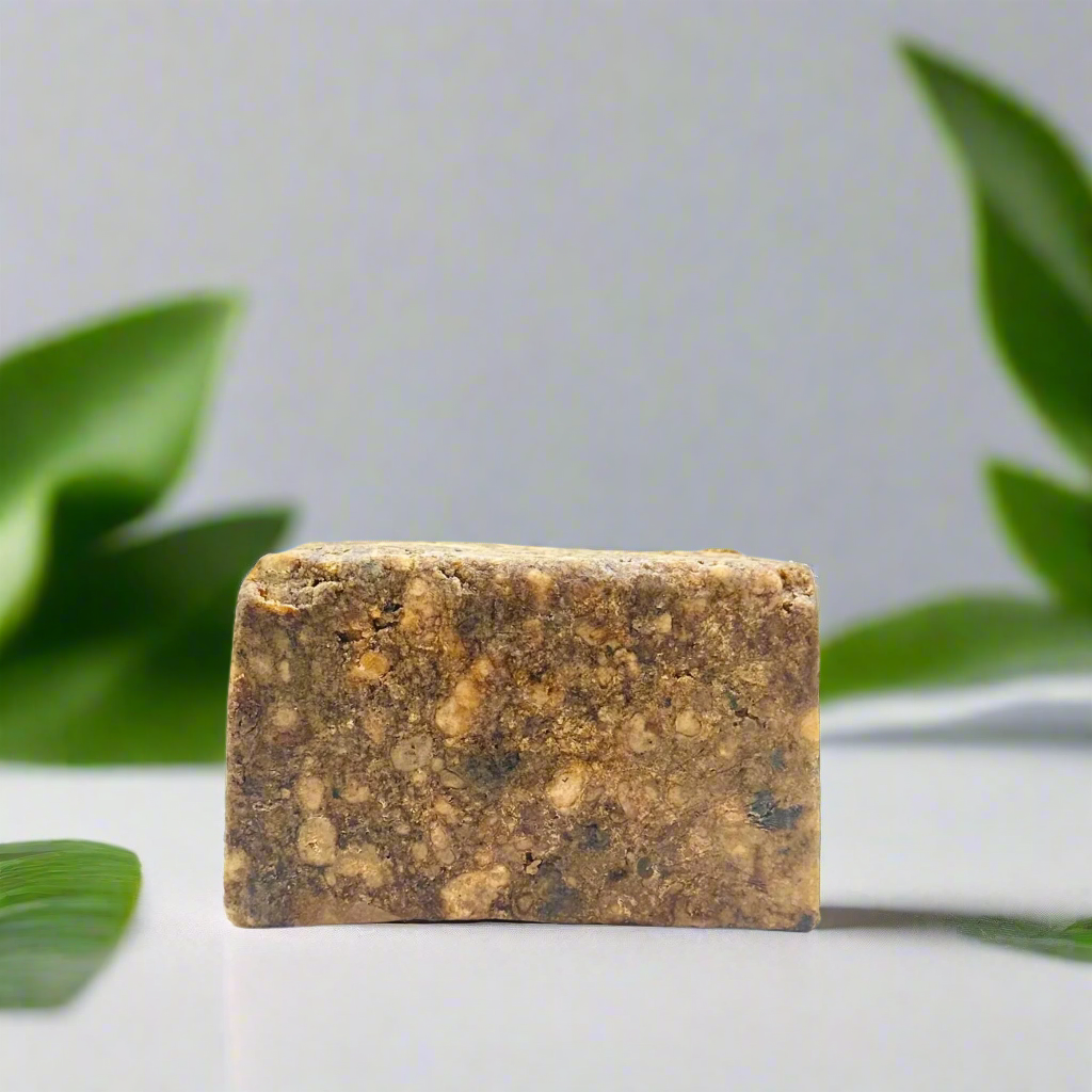 Organic African Black Soap bar - traditional natural soap for acne and dark spots treatment