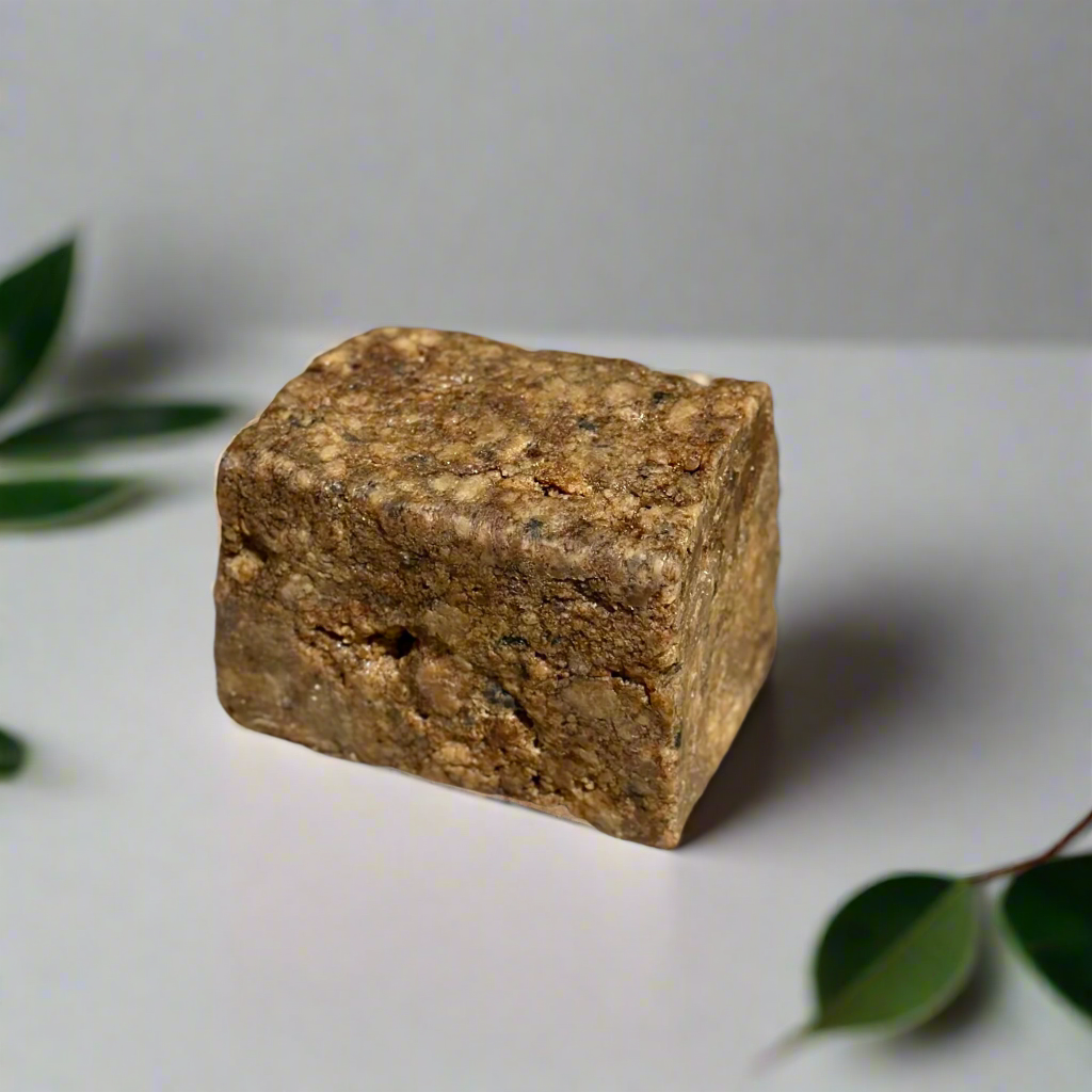Natural African black soap - authentic organic cleansing bar for problem skin care