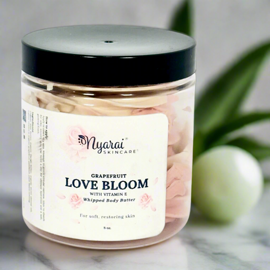 Love Bloom Whipped Body Butter jar - luxurious natural moisturizer for dry skin