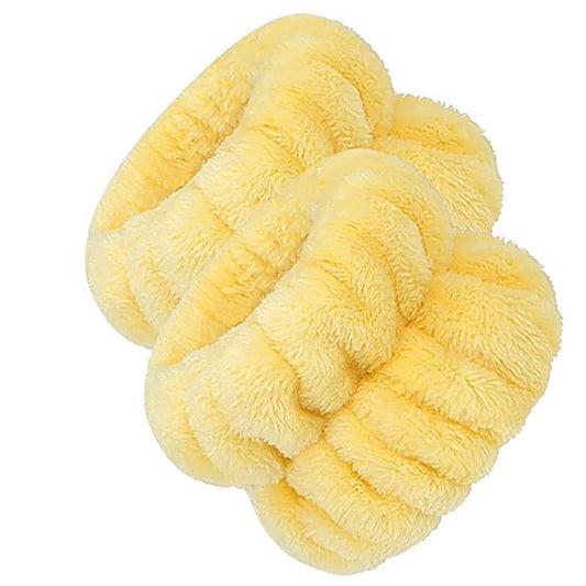 Skincare wristbands pair - soft terry cloth bands for mess-free face washing routine